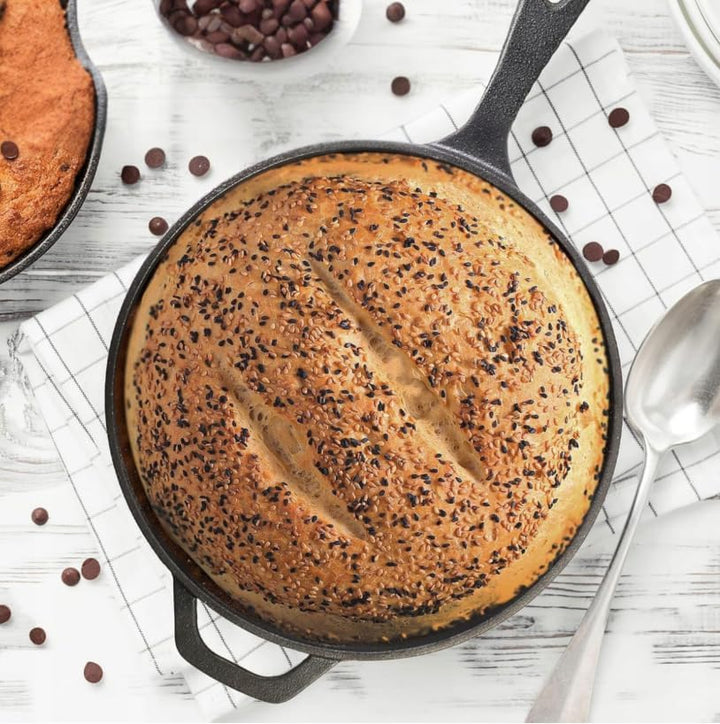 KRAFT&DELE KD4245 Gusseisen Dutch Oven 26 cm 3in1 Kochtopf | mit Pfanne und Deckel, für Induktion, G
