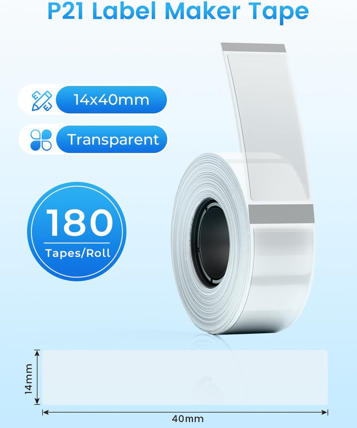 6 Rollen Kompatibel mit Nelko P21 Label Maker Tape, 14x40mm (0,55 "x1,57"), Thermal Label Tape Ersat