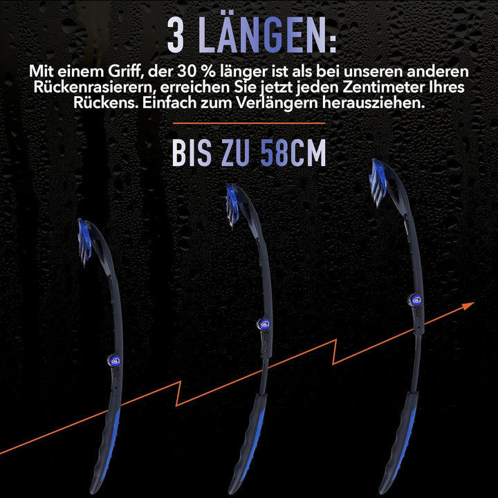 BakBlade 3.0 Stealth – Rückenrasierer für Herren, Extra Langer, Ergonomischer Griff für eine Gründli