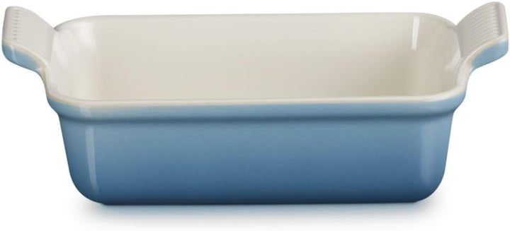 Le Creuset Rechteckige Auflaufform Tradition aus Steinzeug, 19 cm, 1.1 Liter, Chambray, 711021943400