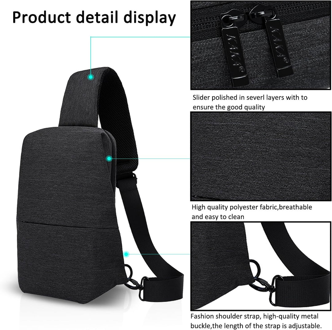 FANDARE Leicht Brusttasche Sling Bag Tragbar Schultertasche Herren Damen Shoulder Crossover Rucksack