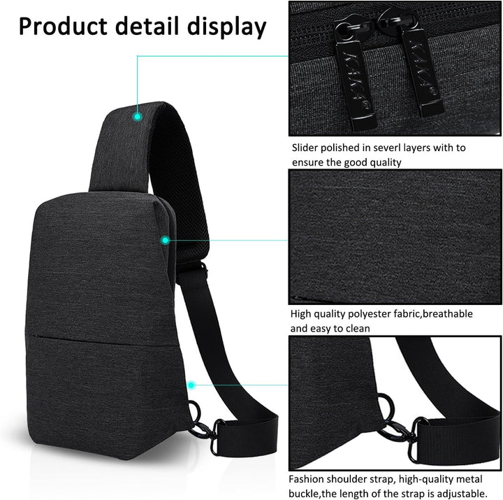 FANDARE Leicht Brusttasche Sling Bag Tragbar Schultertasche Herren Damen Shoulder Crossover Rucksack