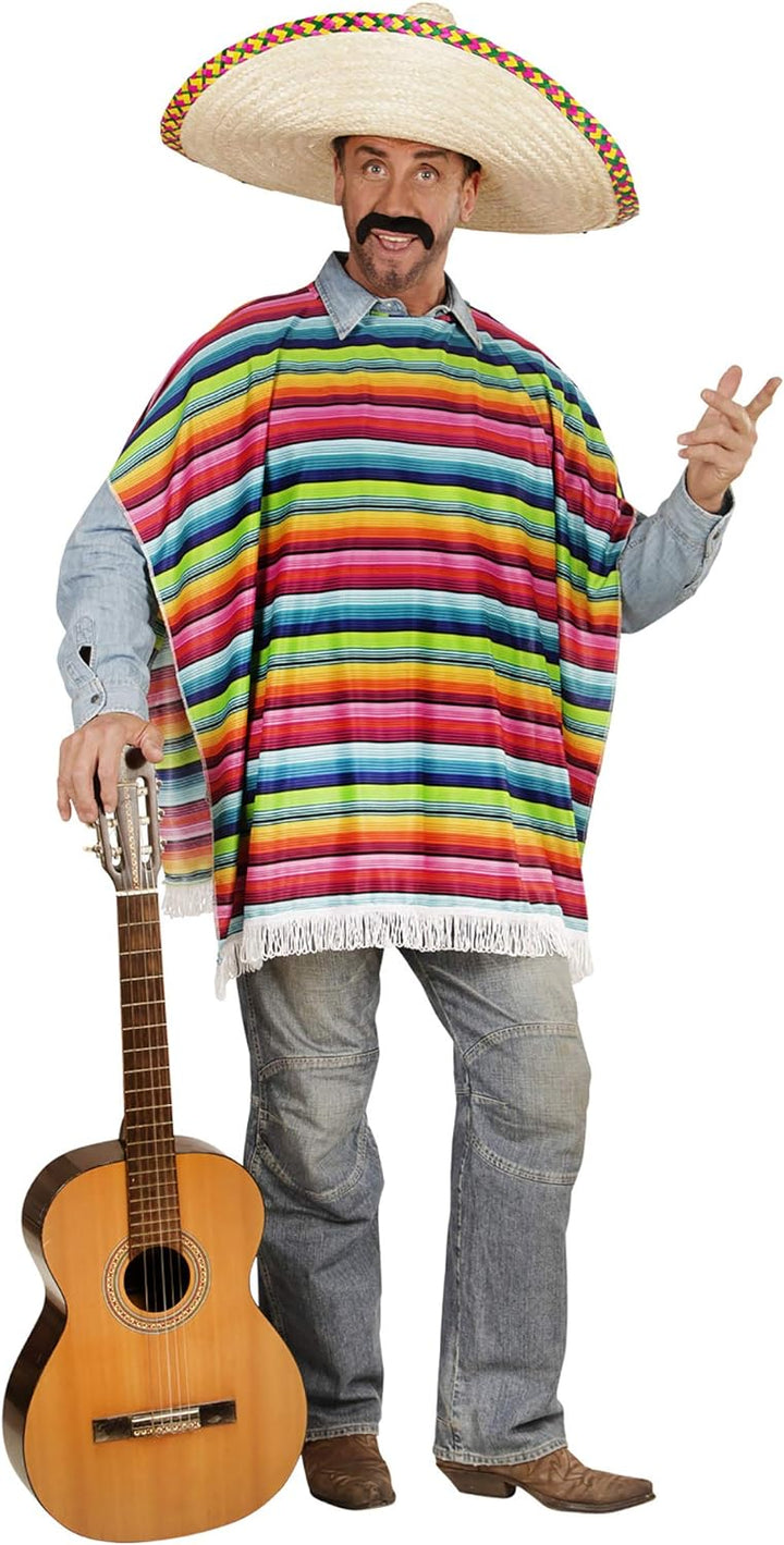 W WIDMANN MILANO Party Fashion 42939 - Mexikanischer Poncho, Kostümzubehör, Accessoire, Überwurf, Me