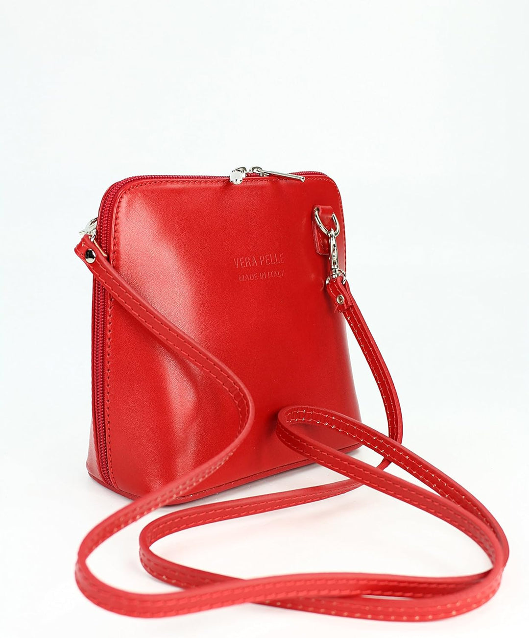 Belli italienische Ledertasche Damen Umhängetasche klein Handtasche Schultertasche Abendtasche in ro
