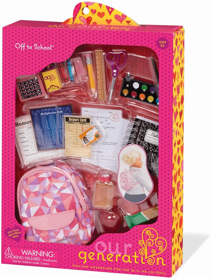 Our Generation – Klassenzimmer-Set – Schulsachen – 46 cm Puppenzubehör – Rollenspiel – Spielzeug für