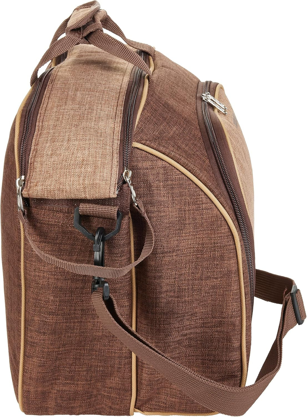 BRUBAKER Picknicktasche für 4 Personen mit Kühlfach - tragbar als Duffelbag oder Schultertasche - Br