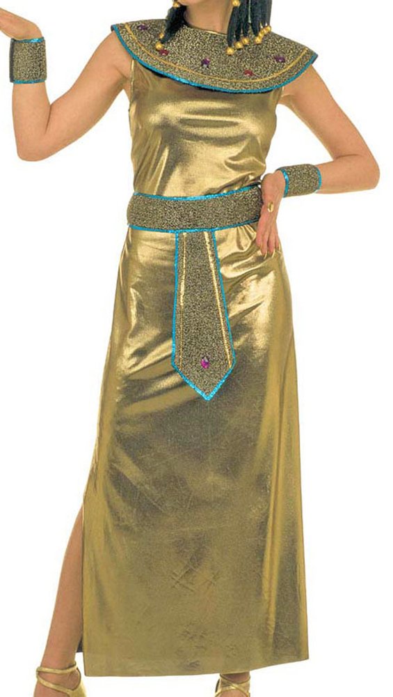 Widmann - Kostüm Kleopatra, Kleid, Halsband und Gürtel mit Edelsteinen, Armbänder, Haarband, Karneva