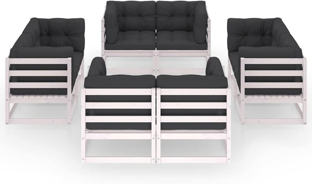 Gecheer 8-TLG. Garten Lounge Set mit Kissen, Holz Gartensofa, Loungemöbel Gartenmöbel Sitzgruppe Gar