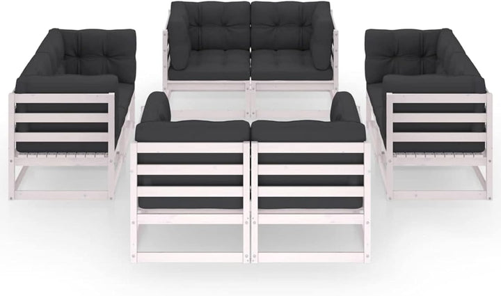 Gecheer 8-TLG. Garten Lounge Set mit Kissen, Holz Gartensofa, Loungemöbel Gartenmöbel Sitzgruppe Gar