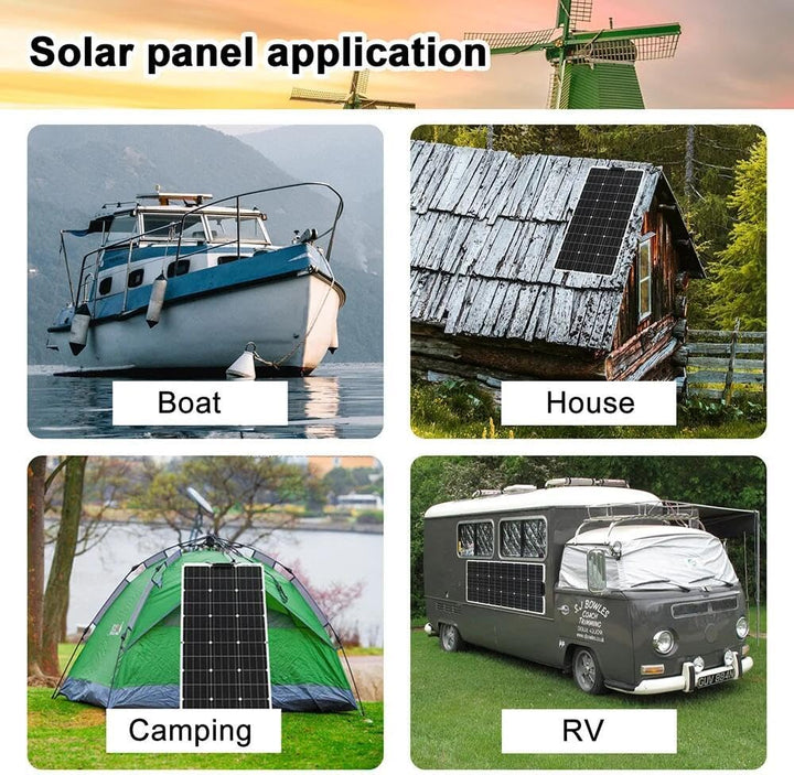 800W Flexibel Solarpanel (8 Stück 100W) 12V Monokristalline Flexible Solarmodul Off-Grid für Marine,