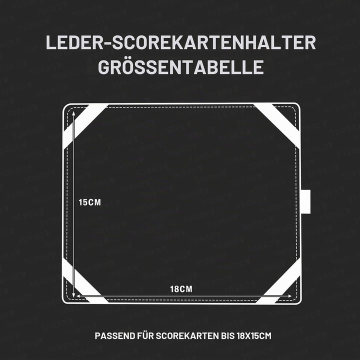 TORRO Golf Scorekarten Halter – Echtleder Golf Scorekarten Halter mit Kartenfach und Bleistift Einhe