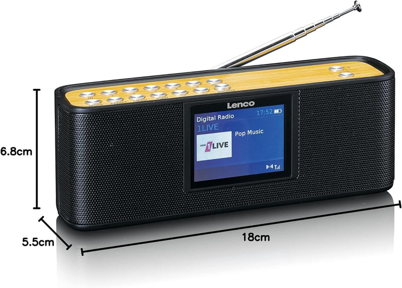 Lenco PDR-045 tragbares DAB+ Radio - DAB+ Radio mit Bluetooth® - PPL FM-Radio - 2 x 3 Watt RMS - 5 S