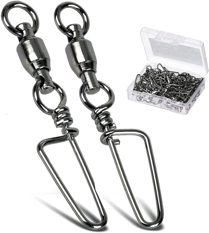 9Tong Kugellager Wirbel mit Coastlock Snap, Edelstahl geschweisster Ring für Angeln Salzwasser Stand