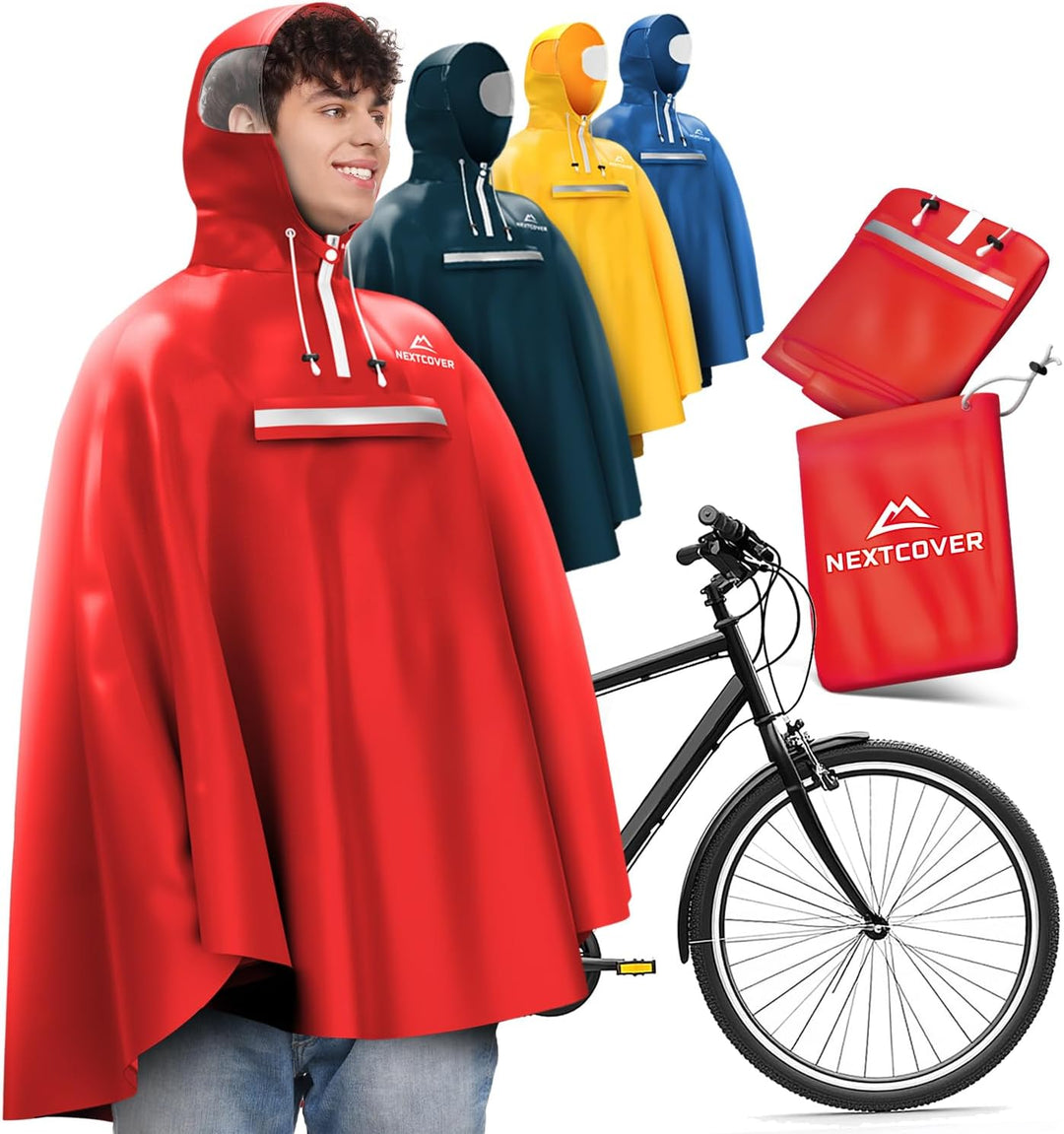 NEXTCOVER® NEU Regenponcho Fahrrad für Damen & Herren - mit [AquaShield 2.0] Technologie I Regenponc