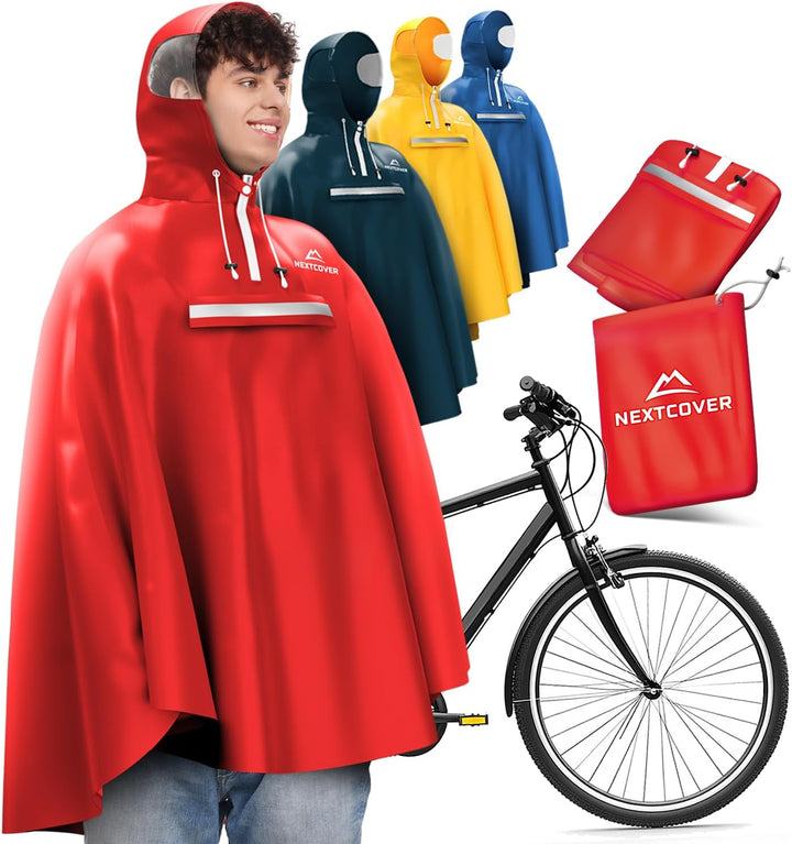 NEXTCOVER® NEU Regenponcho Fahrrad für Damen & Herren - mit [AquaShield 2.0] Technologie I Regenponc
