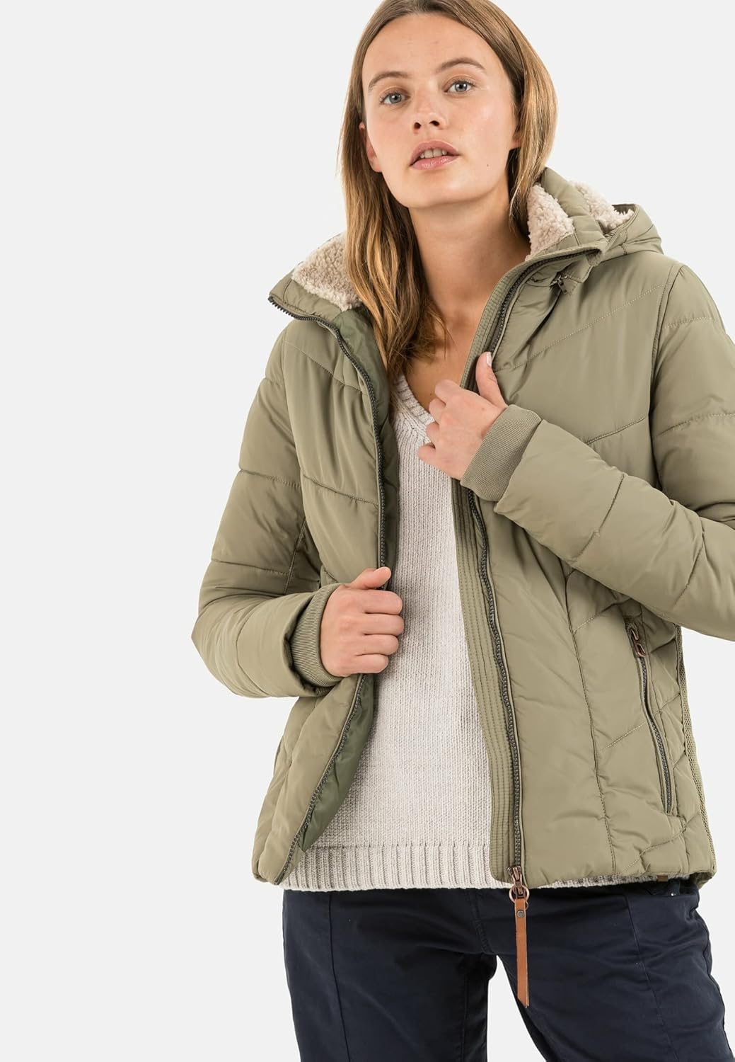 camel active Womenswear Damen 3200306E36 Jacke 36 Light Khaki, 36 Light Khaki