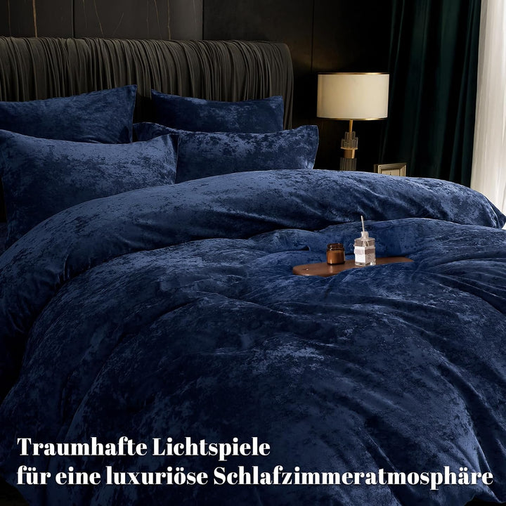 PHF Samt Bettwäsche 135x200, Luxus Flauschig Bettwäsche 135x200 cm mit 2er Kissenbezüge 80x80 cm, Ku