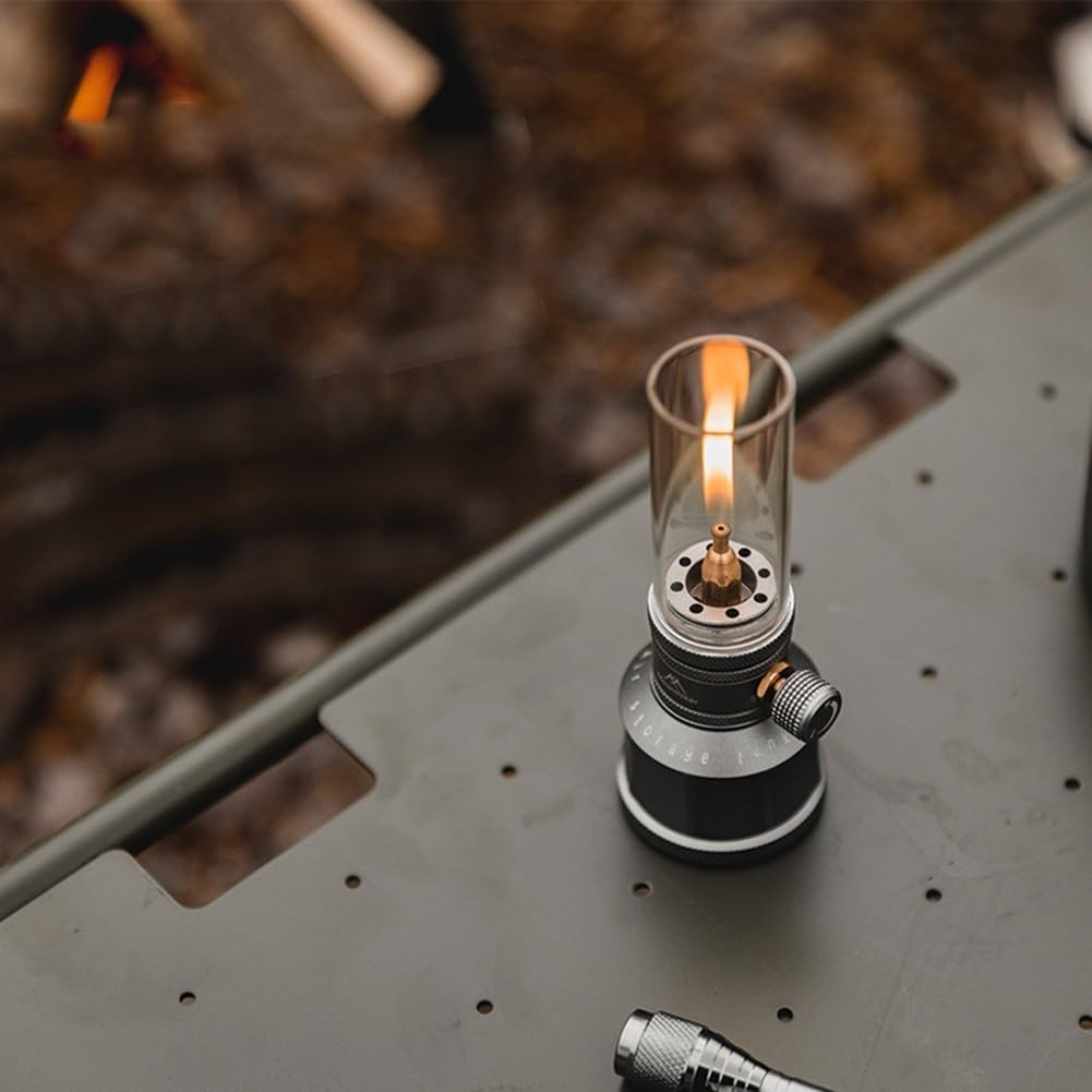 Camping Gaslaterne, Aluminiumlegierung Gaslampe, verstellbare Leuchtdichte, tragbare Gaslaterne Kerz