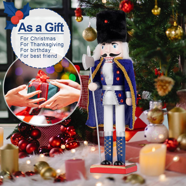 COMBIUBIU 38 cm Nussknacker Figuren Holz Nussknacker Soldaten,Traditionelle Weihnachten Nussknacker