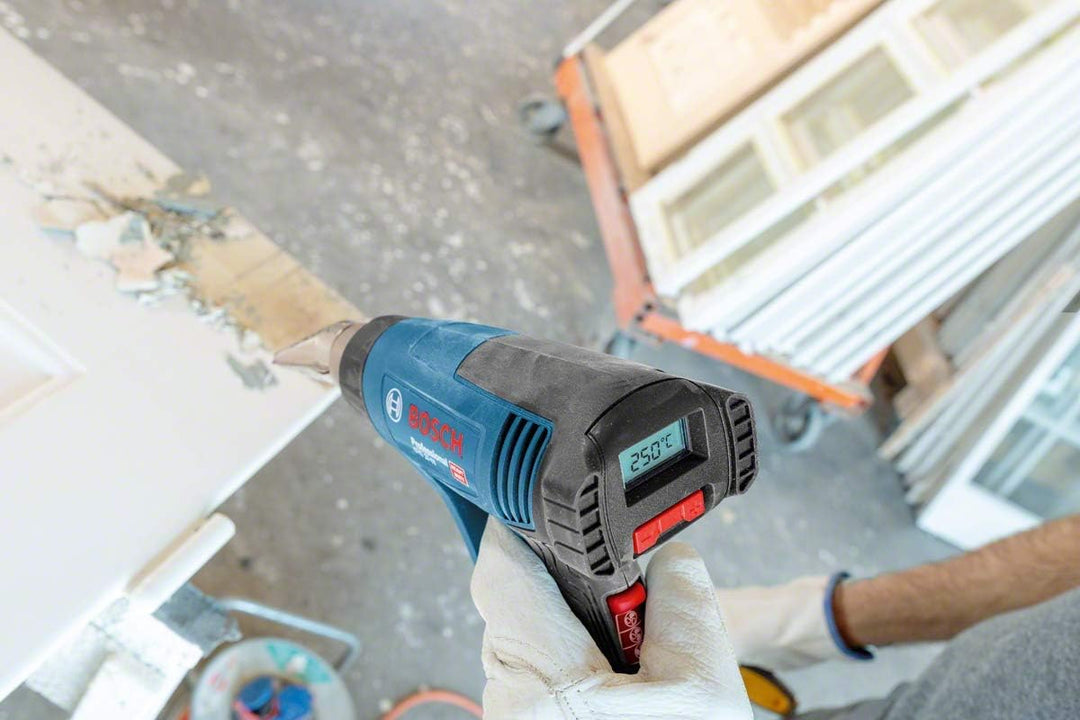 Bosch Professional Heissluftgebläse GHG 20-63 (2000 Watt, Temperaturbereich 50-630°, Display, im Kar