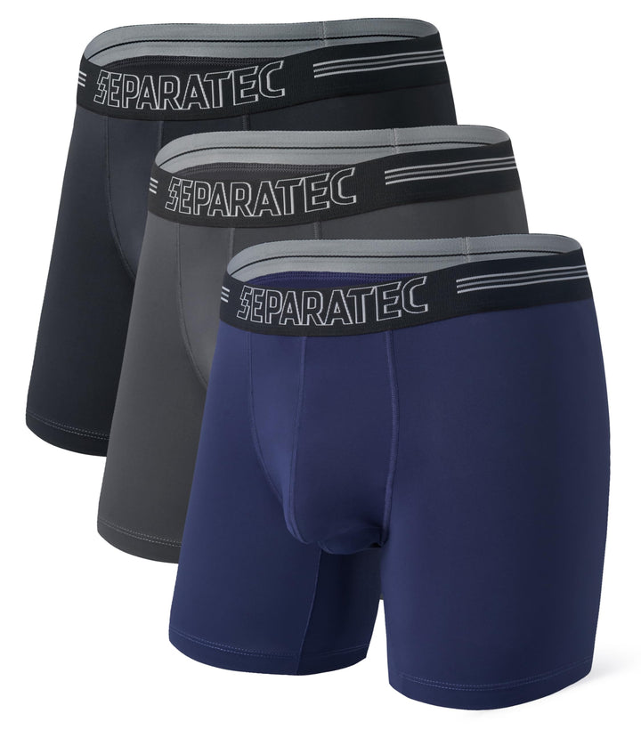 Separatec Boxershorts Herren Mehrfachpackung Sport Schnell trocknend Doppelbeutel Dual Pouch Unterho