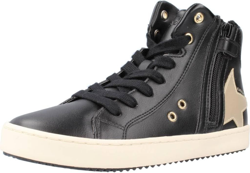Geox Mädchen J Kalispera Girl A Sneaker 24 EU Black Platinum, 24 EU Black Platinum