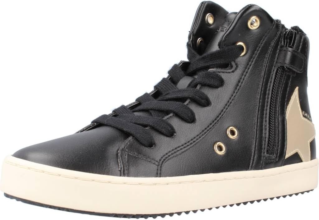 Geox Mädchen J Kalispera Girl A Sneaker 24 EU Black Platinum, 24 EU Black Platinum
