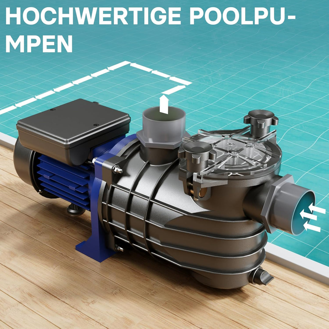 Pool Pumpe 10800 l/h 180 W Schwimmbadpumpe Filterpumpe Umwälzpumpe