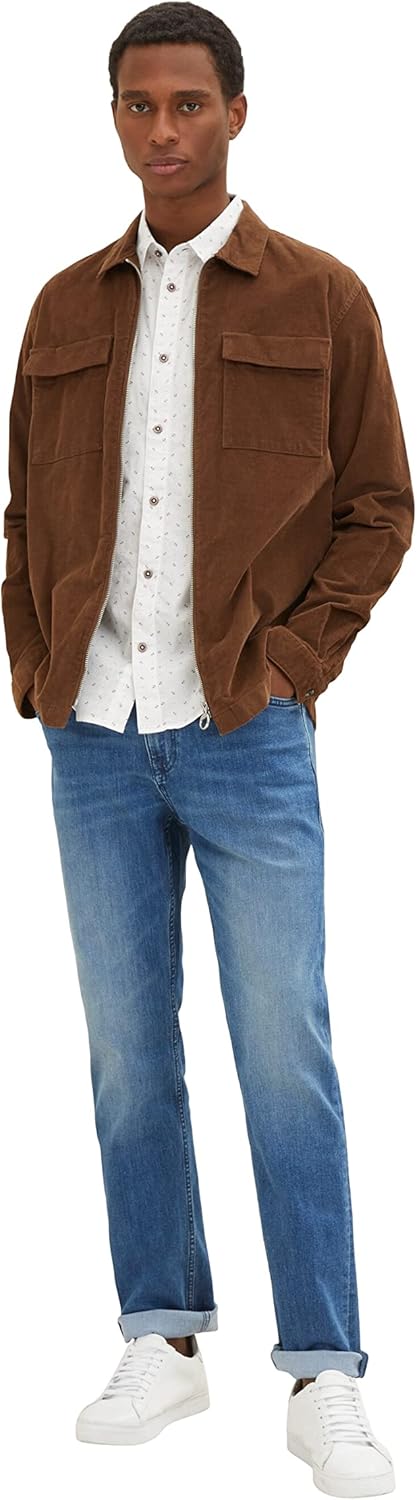 TOM TAILOR Herren Josh Regular Slim Jeans mit Coolmax®-Funktion 29W / 32L 10119 - Used Mid Stone Blu
