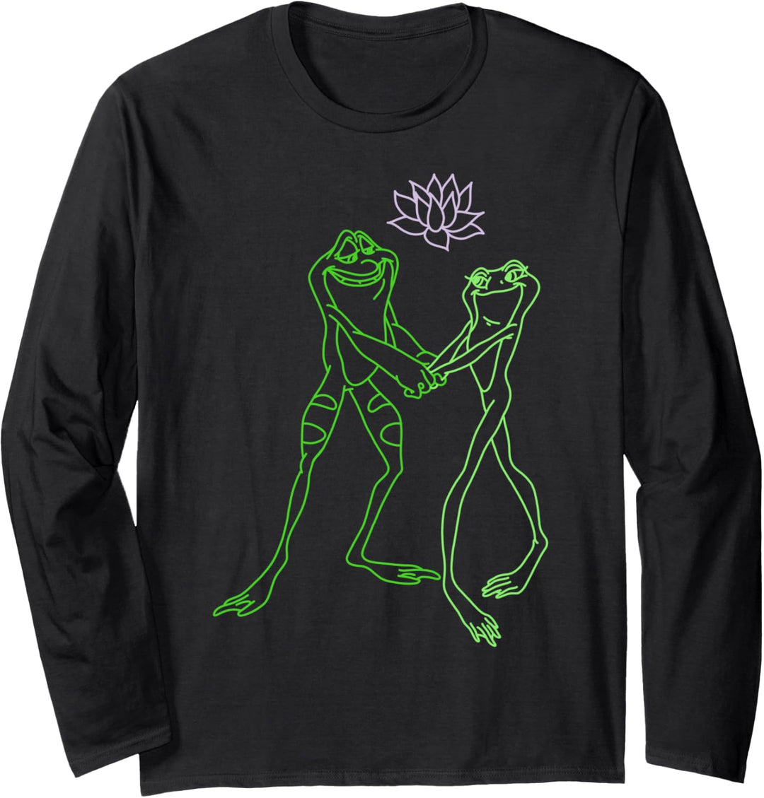 Disney Princess And The Frog Tiana & Naveen Frogs Left Chest Langarmshirt