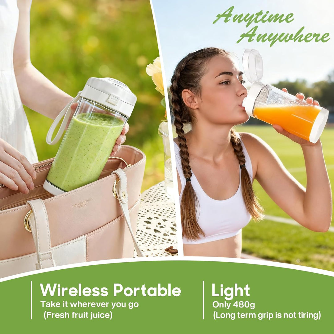MIAOKE Tragbarer Smoothie-Mixer, 700 ml, wiederaufladbarer Mixer, mit Automatik- und Pulsfunktion, m