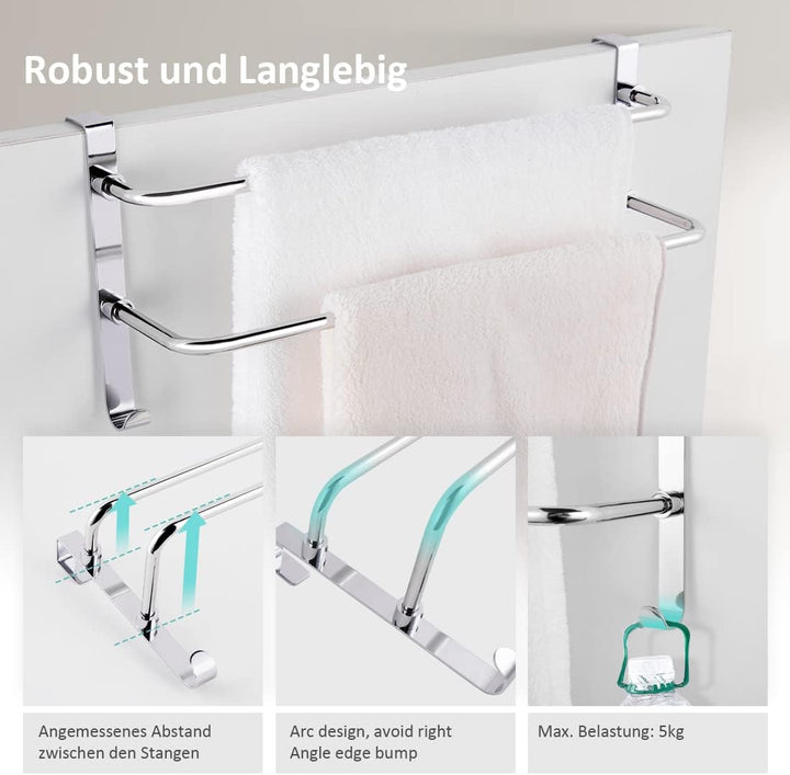 EMKE Handtuchhalter ohne Bohren, Edelstahl Handtuchhalter für Badheizkörper Handtuchtrockner mit Hak