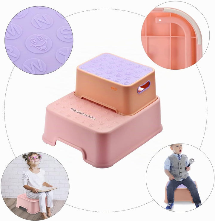 Tritthocker, zweistufiger Tritthocker für Kinder, Trennbar Separate Nutzung, Trittschemel für Toilet