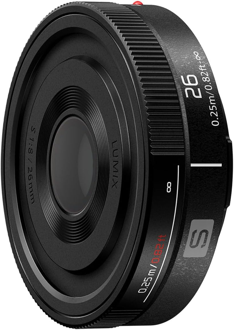 Panasonic Lumix S-R26E 26 mm F8 L-Mount-Objektiv, Vollformat-Weitwinkel-Kameraobjektiv, feste Brennw