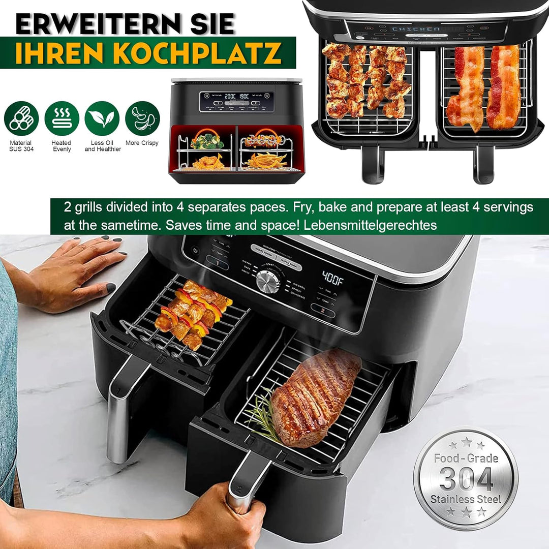 Heissluftfritteuse Zubehör für Ninja Foodi Max Dual Zone AF400EU SL400EU 9,5L, Silikonform Airfryer