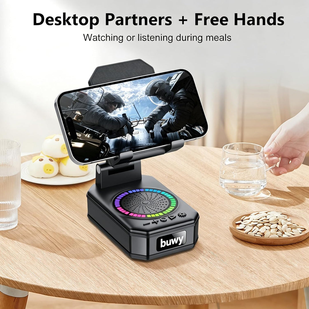 Vatertagsgeschenk für Papa,Telefonständer mit Bluetooth-Lautsprecher, 5-in-1 Musikbox Bluetooth mit