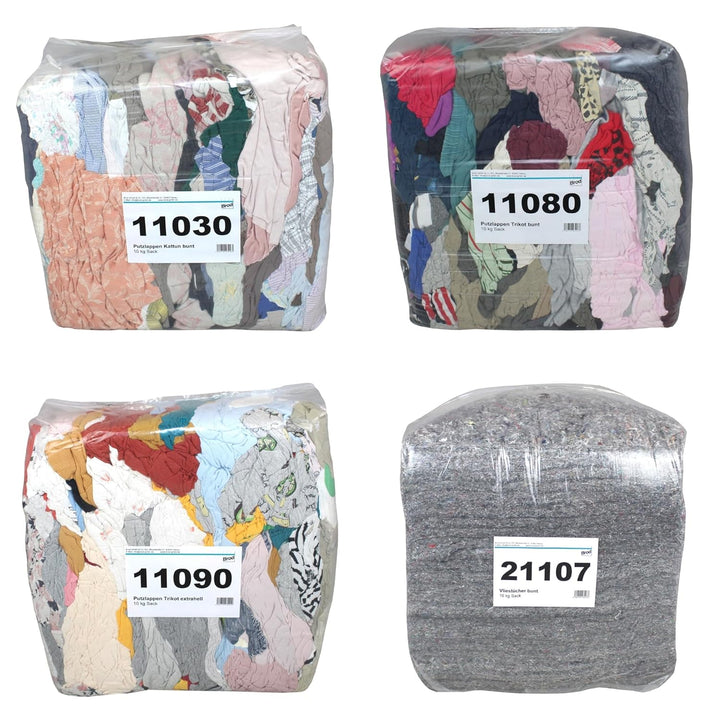 Kattun-Putzlappen dunkelbunt | Poliertrikot | 10 kg Sack | besonders saugfähig | fusselarm |gewasche