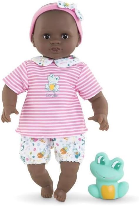 Corolle erste Babypuppe, Baby Bain, 9000100660 Badebaby Alyzée, Weichkörper-Badepuppe mit Badetier,