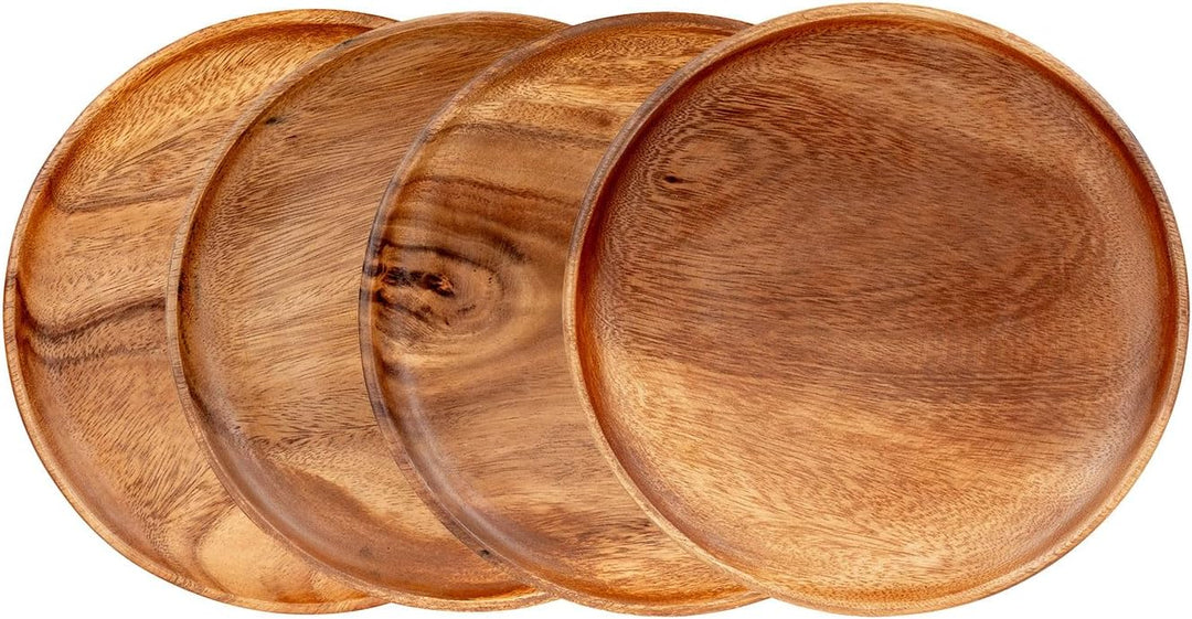 levandeo Holzteller 30x30cm rund aus Akazie - Holzschale Obstschale - Deko Dekoration Aufbewahrung A