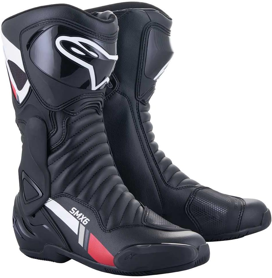 Alpinestars Herren Alpinestar Motorradstiefel 46 EU Schwarz Weiss Grau Rot, 46 EU Schwarz Weiss Grau