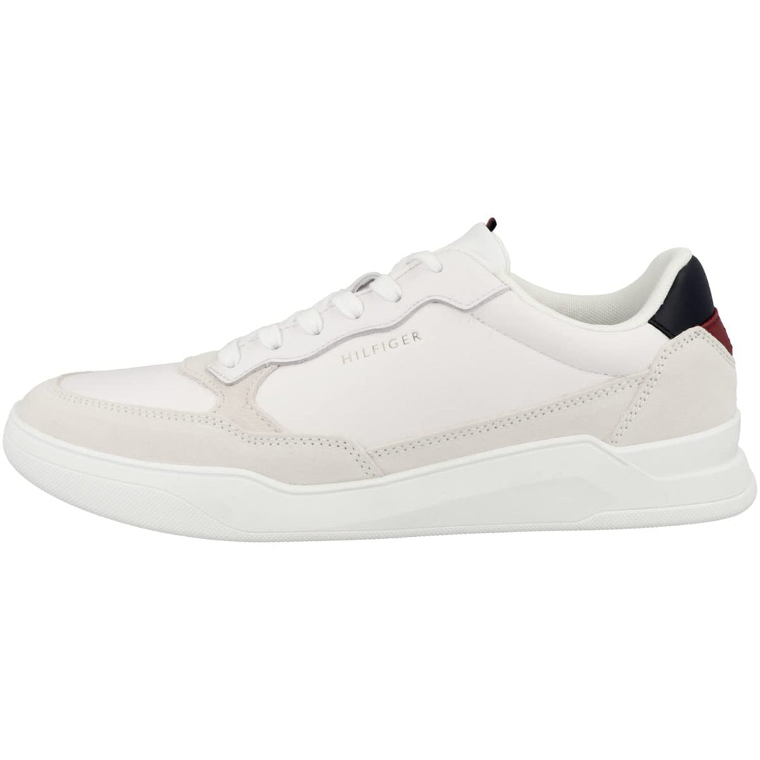 Tommy Hilfiger Herren Cupsole Sneaker Elevated Cupsole Leather Mix Schuhe 40 EU Weiss, 40 EU Weiss
