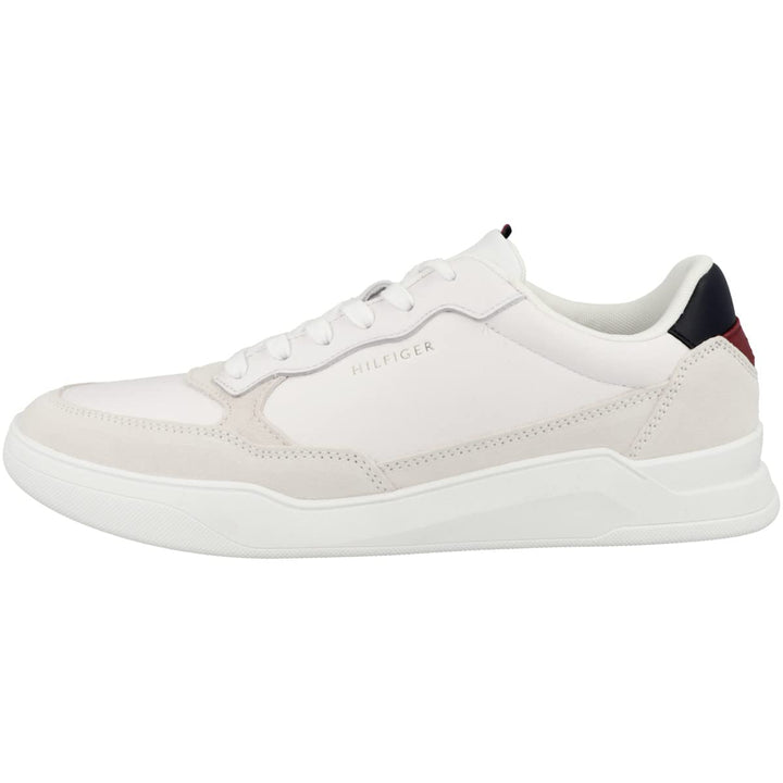Tommy Hilfiger Herren Cupsole Sneaker Elevated Cupsole Leather Mix Schuhe 40 EU Weiss, 40 EU Weiss