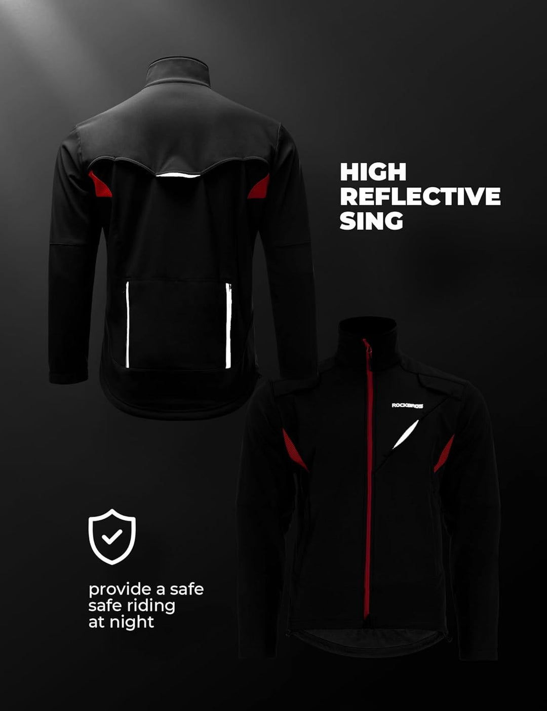 ROCKBROS Winter Jacke/Hose Fahrradbekleidung Herren Fahrrad Radjacke Lange Windjacke Radhose Freizei