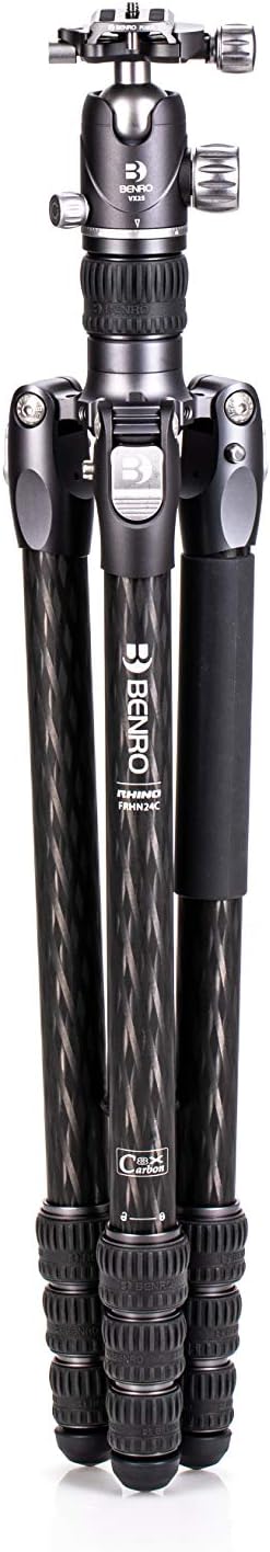 Benro Carbon Fibre Two Series Tripod/Monopod with VX25 Ballhead, 4 Leg Sections, Twist Leg Locks, Pa