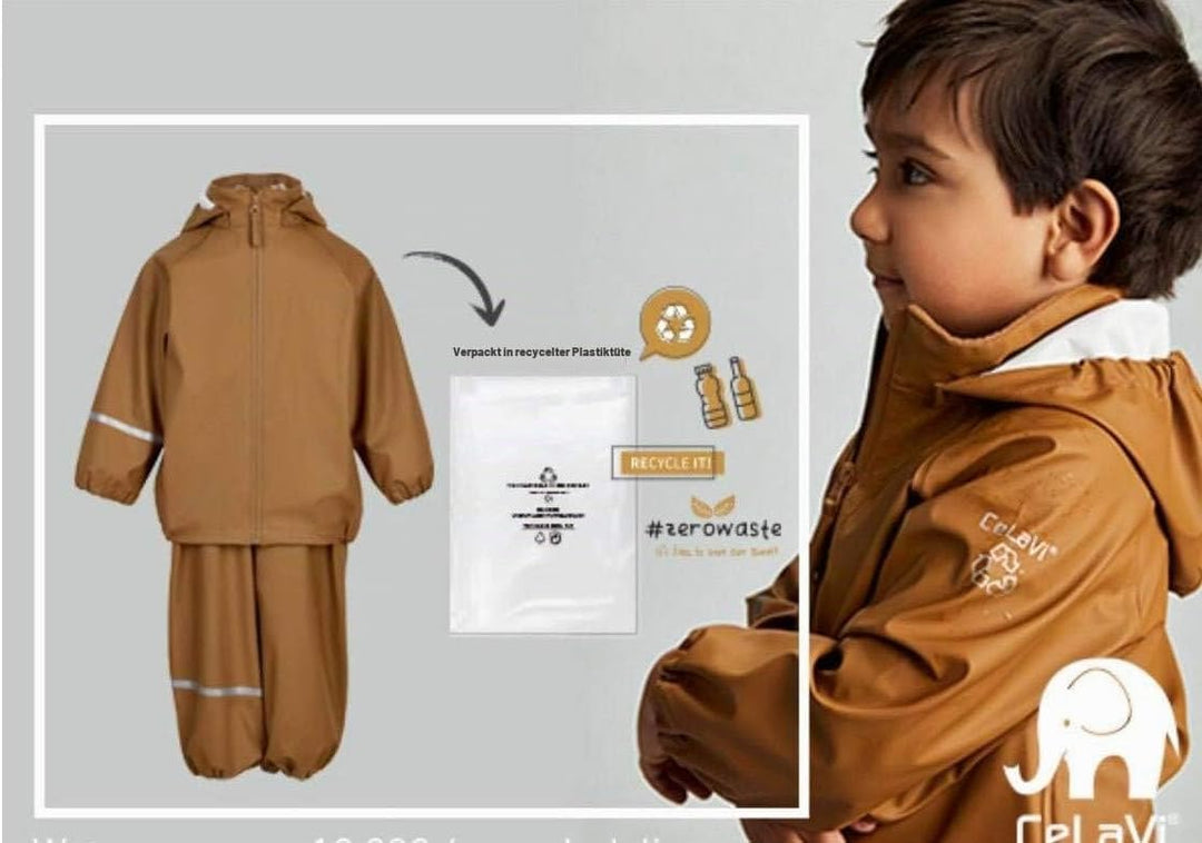 Celavi Unisex Kinder Basic Pu Rainwear Set 70 Rubber, 70 Rubber