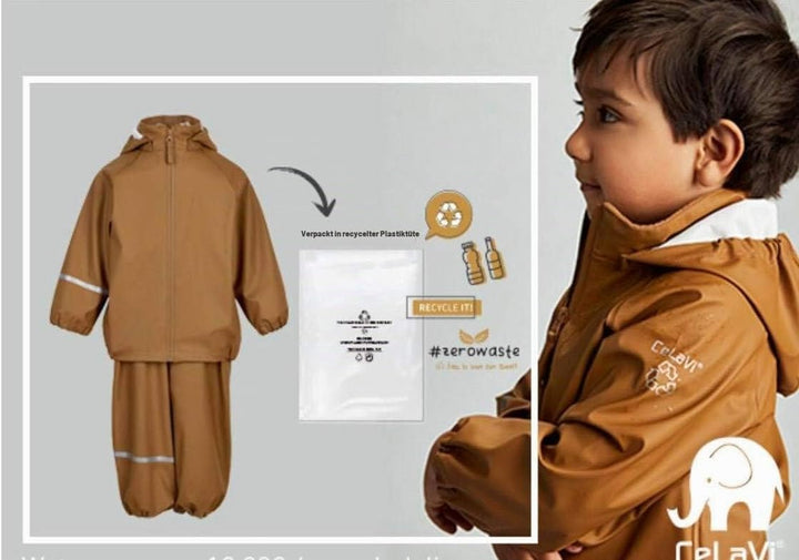 Celavi Unisex Kinder Basic Pu Rainwear Set 70 Rubber, 70 Rubber