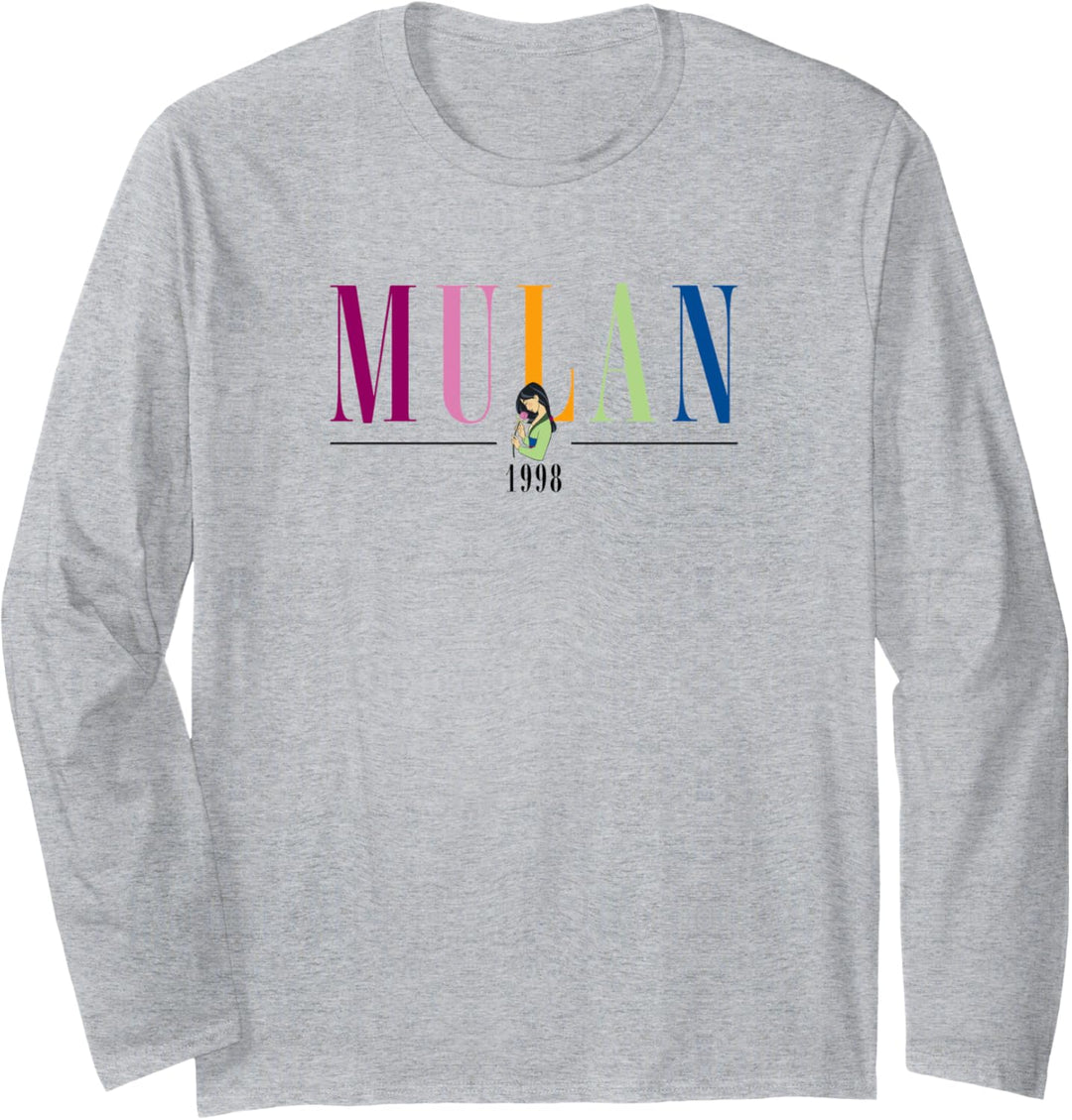 Disney Mulan & Mushu 1998 Pop Text Langarmshirt