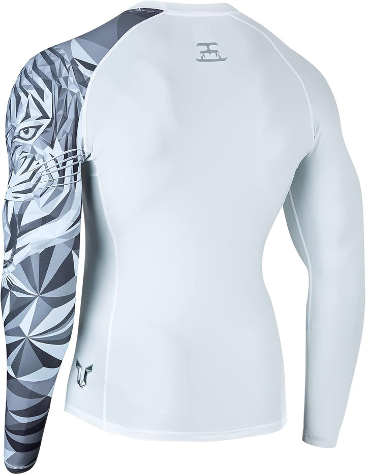 HUGE SPORTS Wildes Tier Rashguard Sonnenschutz Schnelltrocknend Kompression Schwimmshirt L Tiger, L
