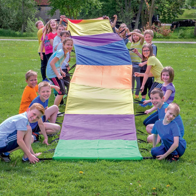 Betzold Sport - Schwungtuch, lang, 8 x 1 m, 17 Halteschlaufen für Guten Halt - Spielzeug Kindergarte