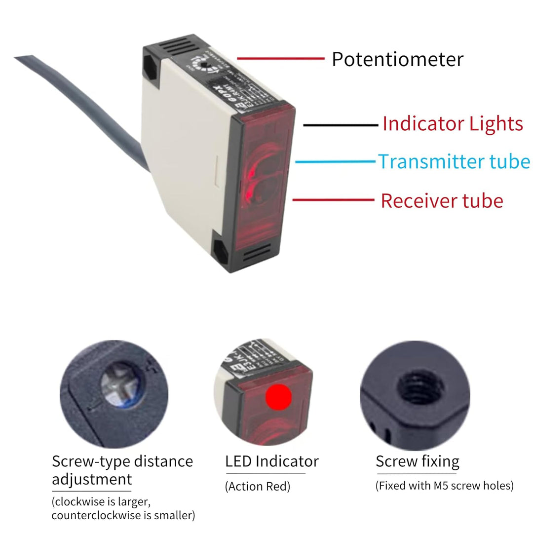 Photoelektrischer Schalter, Sensorspiegelreflexion Photoelektrischer Schalter, AC 90-250 V 3A E3JK-R